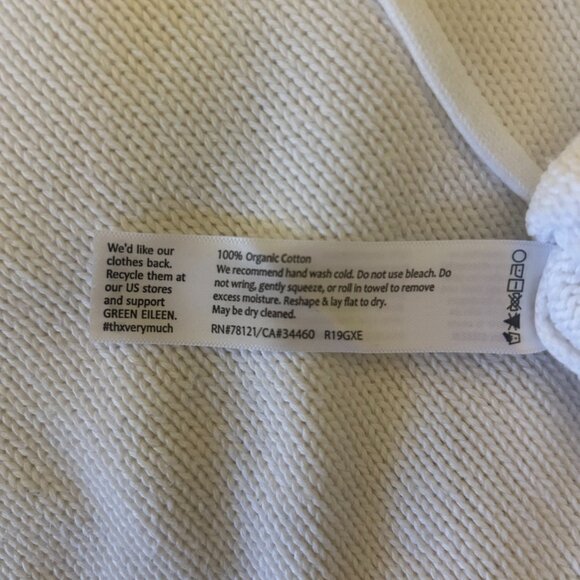 Eileen Fisher Cotton Rollneck / Cowl Neck Sweater - Medium White - Picture 3 of 4